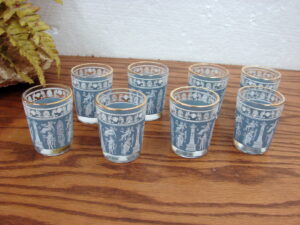 Pair Vintage Jeanette Glass Clear Iris Herringbone Candelabra Candle Holders, Moose-R-Us.Com Antiques Collectibles Log Cabin Decor