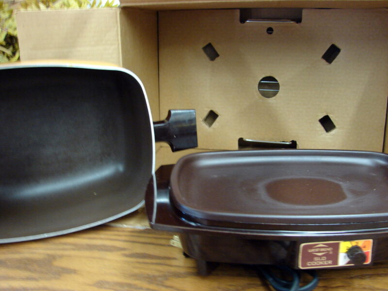 Vintage West Bend Slow Cooker in Original Box Tested Working, Moose-R-Us.Com Antiques Collectibles Log Cabin Decor