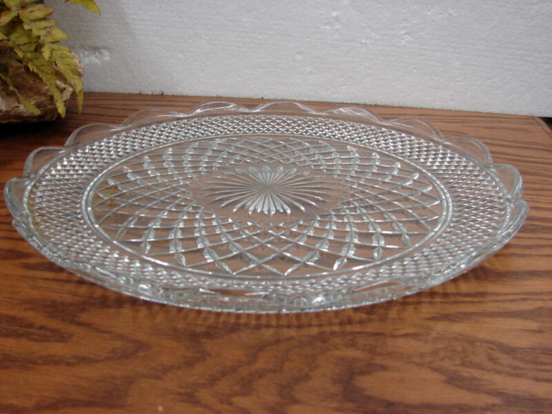 Vintage Anchor Hocking Wexford Crystal Large Serving Platter 14&#8243;, Moose-R-Us.Com Log Cabin Decor
