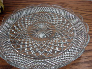 Vintage Anchor Hocking Wexford Crystal Large Serving Platter 14"