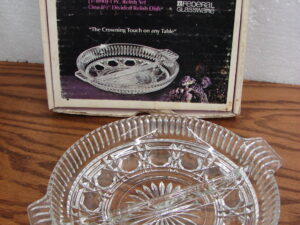 Brand New in Box Vintage Federal Glass Windsor Top of the Table Divided Relish Dish