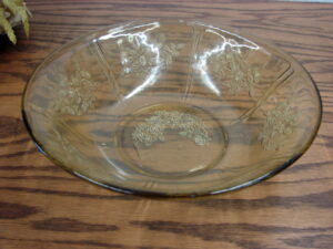 Vintage Yellow Federal Depression Glass 8" Bowl Sharon Cabbage Rose Pattern