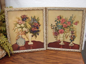 Vintage 1930s Averill Victorian Couple Lithograph Print Set/2 French Provincial Rococo