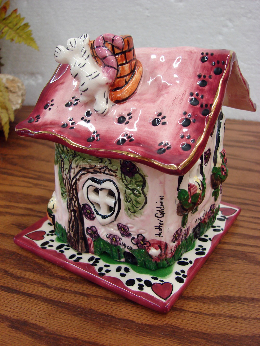 Retired Blue Sky Clayworks Heather Goldminc Play House Tealight Candle Holder