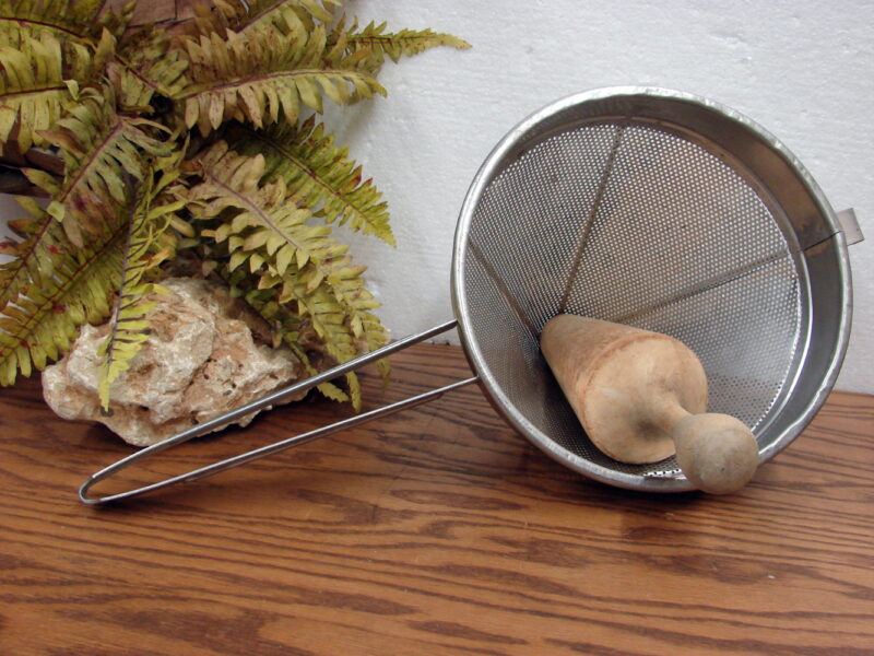 Vintage Massive Cone Shaped Canning Colander Chinois Sieve Juicer Pestle Jam Juice, Moose-R-Us.Com Antiques Collectibles Log Cabin Decor