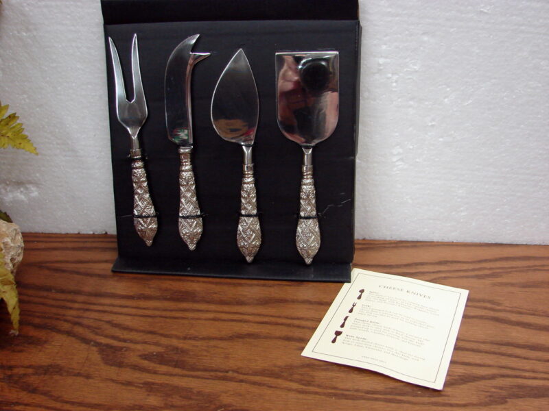 Set/4 Brand New Heavy Duty Stainless Cheese Serving Knives, Moose-R-Us.Com Antiques Collectibles Log Cabin Decor