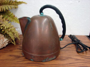Vintage Retro Round Ball GE Chrome Electric Kettle Water Heater Tea Steamer K42 Box, Moose-R-Us.Com Antiques Collectibles Log Cabin Decor