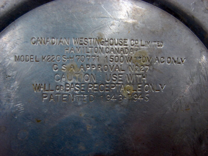 Vintage Canadian Westinghouse K22 Copper Round Electric Steamer 1943-45, Moose-R-Us.Com Antiques Collectibles Log Cabin Decor