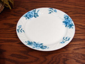 Set/5 Vintage Corelle Blue Velvet Rose 10" Dinner Plate