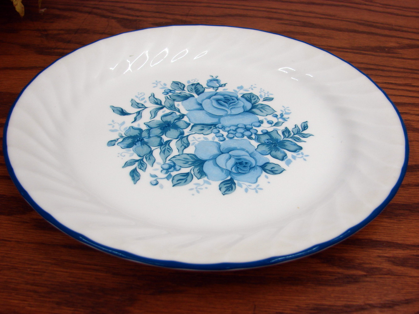 Set/10 Vintage Corelle Blue Velvet Rose 7" Bread Desert Salad Plate
