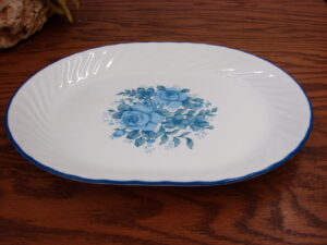 Vintage Corelle Blue Velvet Rose 12" Serving Platter