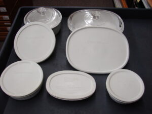 Vintage Corning Ware Corelle USA Forever Yours Pink Hearts Dinnerware Kitchen Accessories, Moose-R-Us.Com Antiques Collectibles Log Cabin Decor