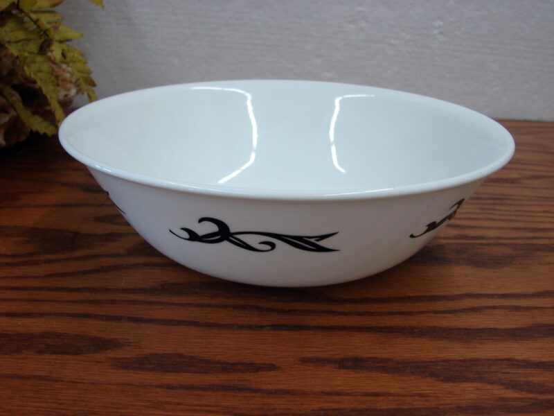 Corning Ware Corelle Lyrics Black Pattern Serving Bowl 8"
