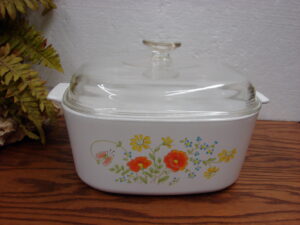 Vintage PYREX Corning Ware Corelle Wildflower 5 Qt Casserole w/ Lid