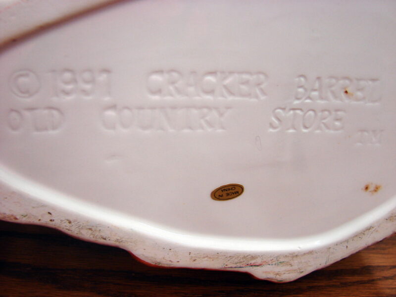 Vintage 1991 Cracker Barrel Ceramic Chicken Rooster Cookie Jar, Moose-R-Us.Com Antiques Collectibles Log Cabin Decor
