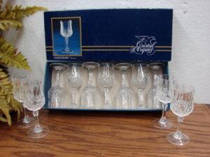 Heavy Cut Crystal Glass Embossed Etched Rose Footed Pitcher 9&#8243;, Moose-R-Us.Com Antiques Collectibles Log Cabin Decor