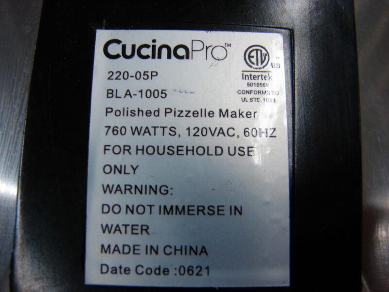 CucinaPro Pizzelle Maker Polished Electric Krumkake Cookie Baker 220-05P, Moose-R-Us.Com Antiques Collectibles Log Cabin Decor