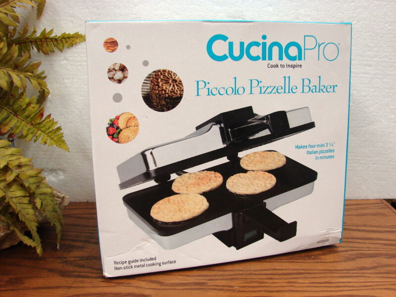 Brand New Electric CucinaPro Krumkake Baker Authentic Waffle Cookie Iron Pizzelle 4 at Once, Moose-R-Us.Com Antiques Collectibles Log Cabin Decor