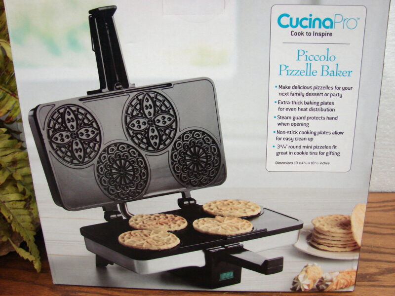 Brand New Electric CucinaPro Krumkake Baker Authentic Waffle Cookie Iron Pizzelle 4 at Once, Moose-R-Us.Com Antiques Collectibles Log Cabin Decor