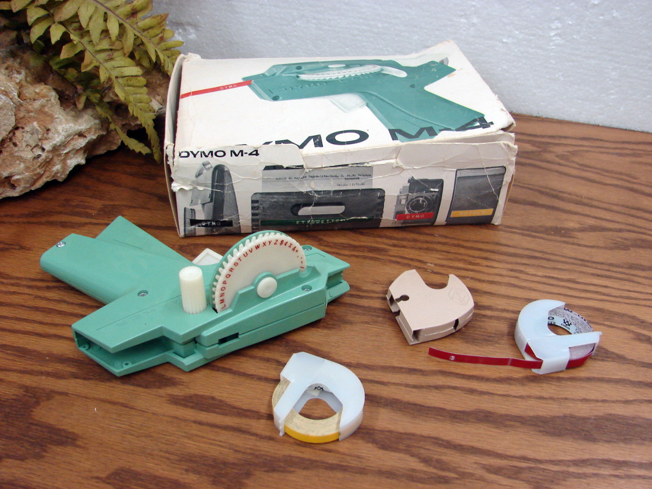 Vintage Hand Held DYMO M-4 1960s Label Maker W/ Original Box Tapes