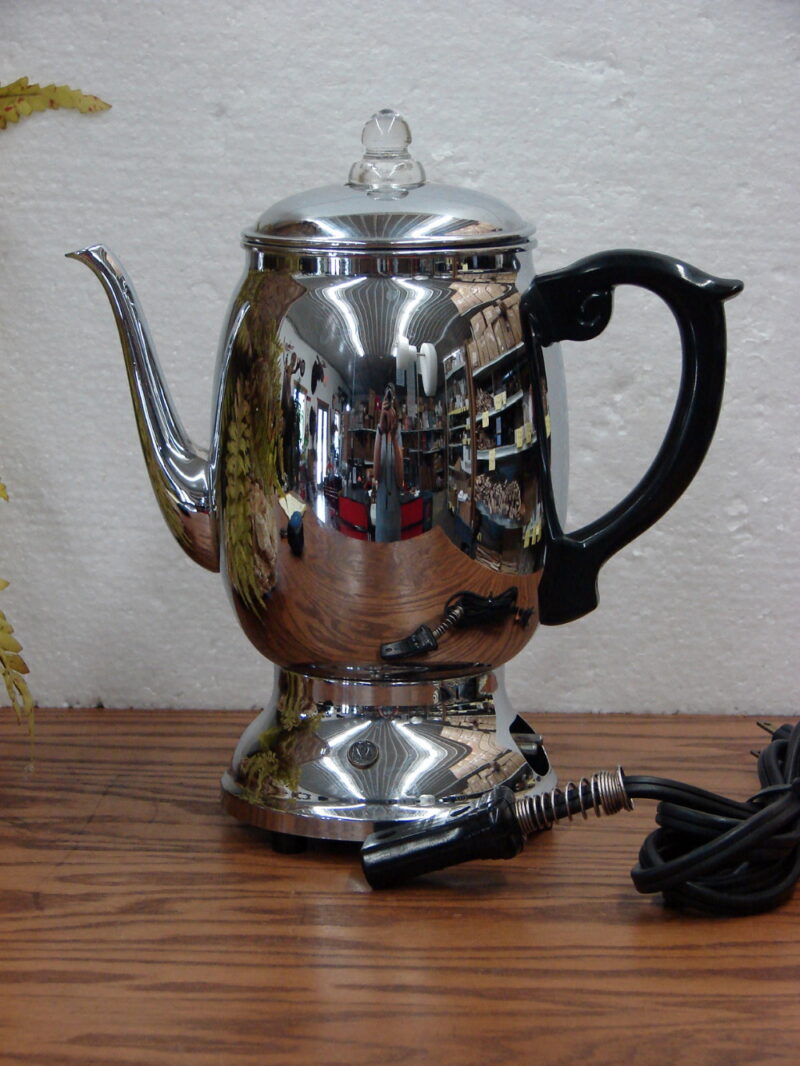 Vintage Fostoria Bersted Stainless Steel Chrome Coffee Pot Percolator