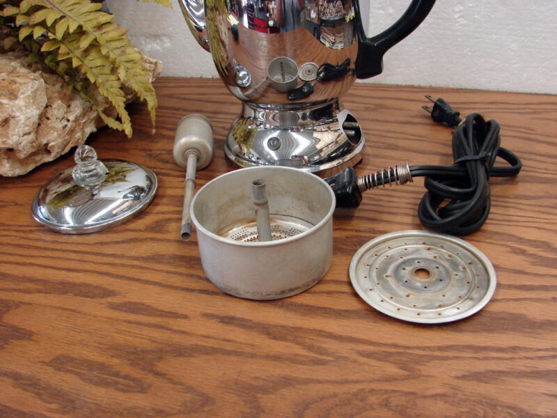 Vintage Fostoria Bersted Stainless Steel Chrome Coffee Pot Percolator - Image 2