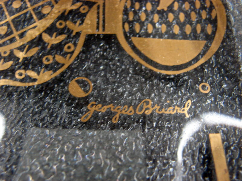 Vintage Gold Leaf Georges Briard Signed Square Tidbit Fruit Plate, Moose-R-Us.Com Antiques Collectibles Log Cabin Decor
