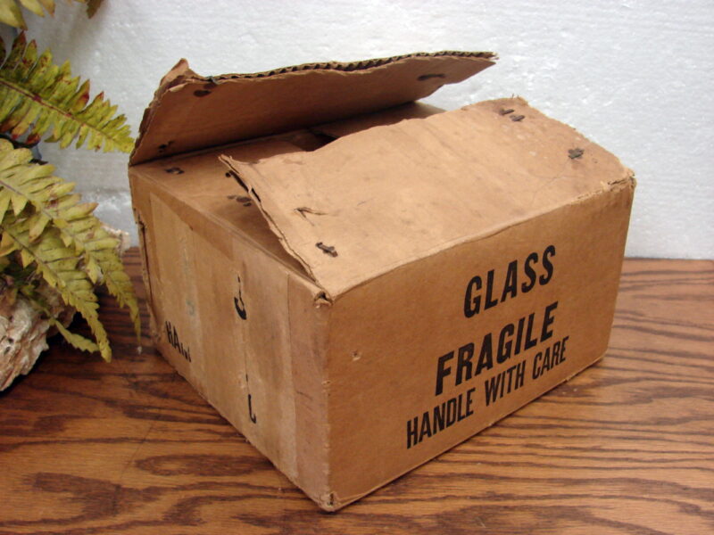 Set/6 New in Box Vintage Glasbake Square Lipton Soup Mugs, Moose-R-Us.Com Antiques Collectibles Log Cabin Decor