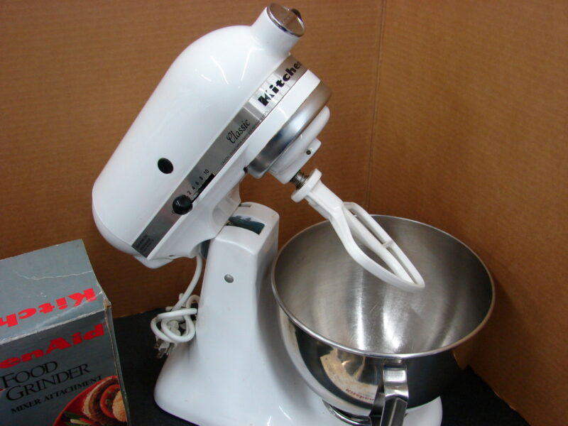 KitchenAid Classic 10 Speed Stand Mixer Tilt Head Food Grinder Sausage Stuffer Attachments, Moose-R-Us.Com Antiques Collectibles Log Cabin Decor