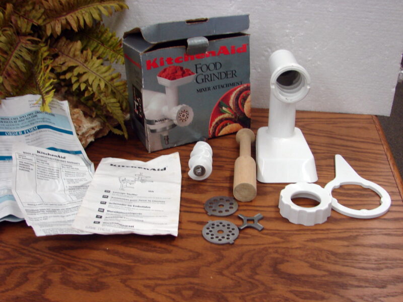 KitchenAid Classic 10 Speed Stand Mixer Tilt Head Food Grinder Sausage Stuffer Attachments, Moose-R-Us.Com Antiques Collectibles Log Cabin Decor