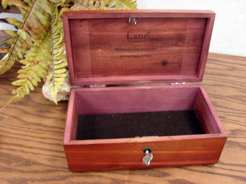 Vintage Miniature Salesman Sample Small Lane Cedar Chest w/ Key, Moose-R-Us.Com Antiques Collectibles Log Cabin Decor
