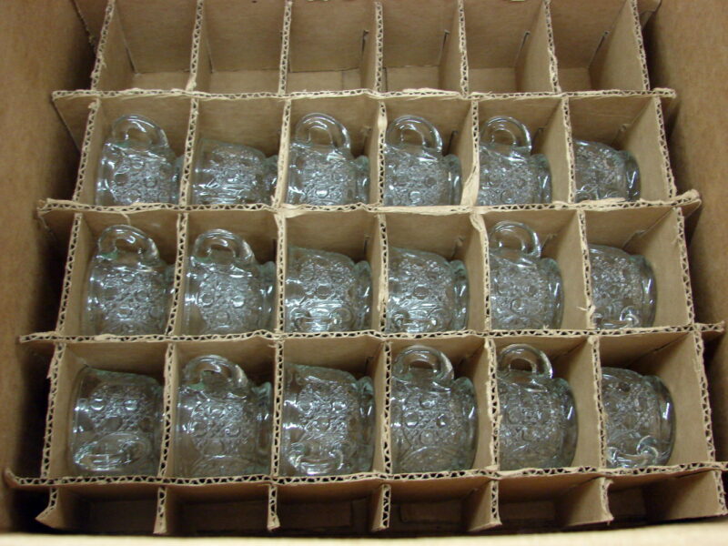 Vintage LE Smith Glass Daisy Button 20 pc Punch Bowl Cups Ladle Original Box, Moose-R-Us.Com Antiques Collectibles Log Cabin Decor