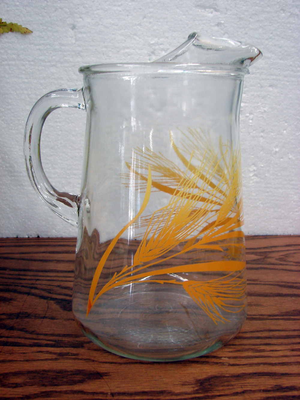 Vintage Libbey Golden Harvest Wheat 72 oz Pitcher w/ Ice Lip Heavy Duty