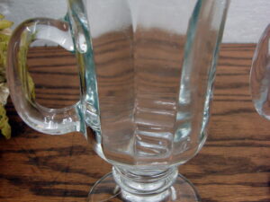Set/3 Vintage Libbey Clear Subtle Ribbed Irish Coffee Mugs