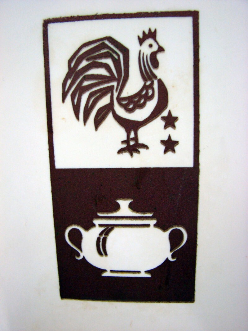 Set/4 Retro Lustro Ware Rooster Chicken Kitchen Appliance White Canister Nesting, Moose-R-Us.Com Antiques Collectibles Log Cabin Decor