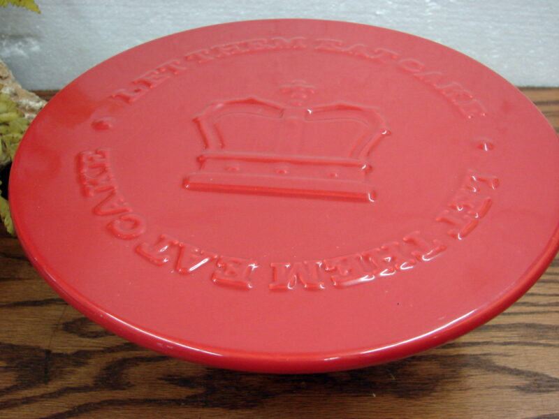 Mason Cash Red Golden Jubilee Ceramic Cake Stand Let Them Eat Cake, Moose-R-Us.Com Antiques Collectibles Log Cabin Decor