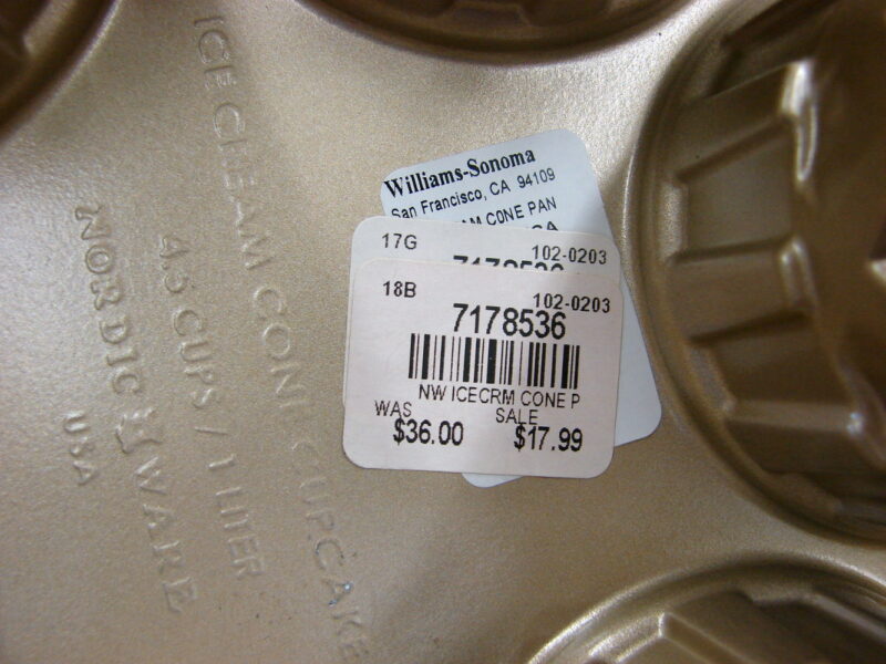 Williams Sonoma Nordic Ware Oversized Ice Cream Cone Mold Cup Cake Pan, Moose-R-Us.Com Antiques Collectibles Log Cabin Decor