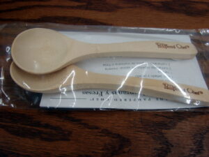 Set/2 Brand New Pampered Chef #1673 Small Wood Bamboo Spoons Dip Appetizers