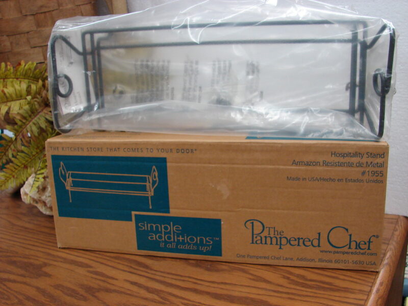 Brand New Pampered Chef #1955 Long Hospitality Stand Table Centerpiece, Moose-R-Us.Com Antiques Collectibles Log Cabin Decor