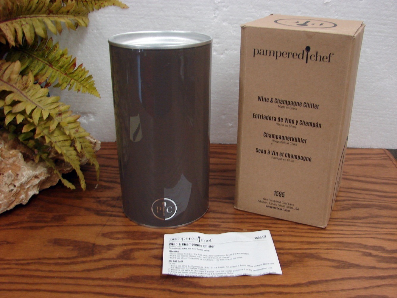 Pampered Chef Bottle Wine Champagne Chiller #1595 Box