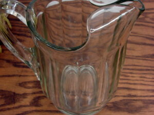 Antique Thick Heavy Glass Pitcher Pinched Spout Ice Water Milk Pitcher