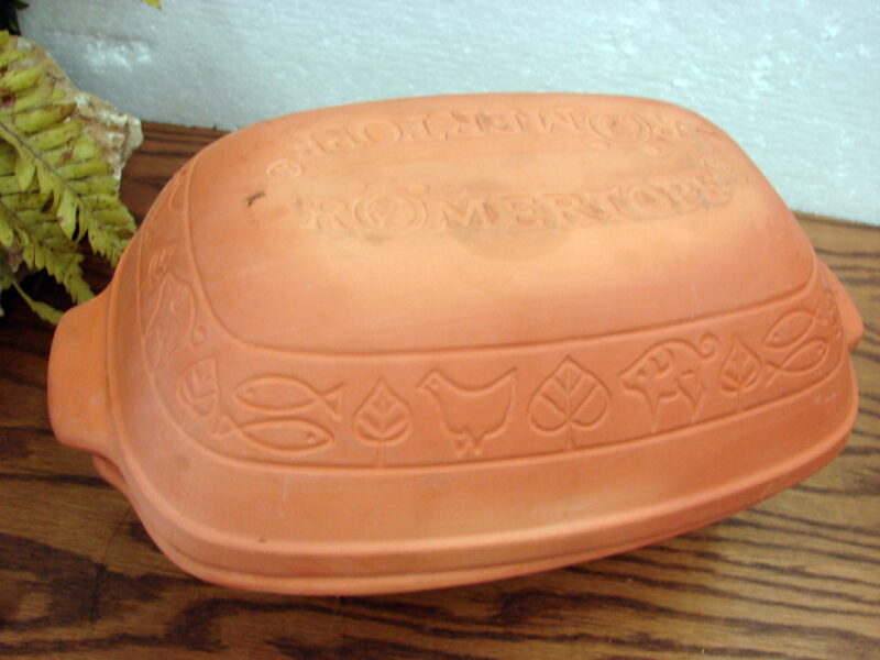 Vintage Romertopf Terra Cotta Clay Roaster Baker 110 West Germany, Moose-R-Us.Com Antiques Collectibles Log Cabin Decor