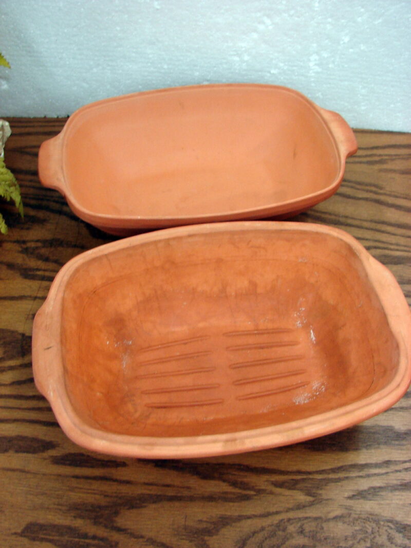 Vintage Romertopf Terra Cotta Clay Roaster Baker 110 West Germany, Moose-R-Us.Com Antiques Collectibles Log Cabin Decor