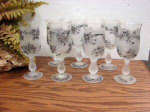 Vintage MCM Set/8 Tumblers Libbey Orange Tulip Branch Drinking Glasses, Moose-R-Us.Com Antiques Collectibles Log Cabin Decor