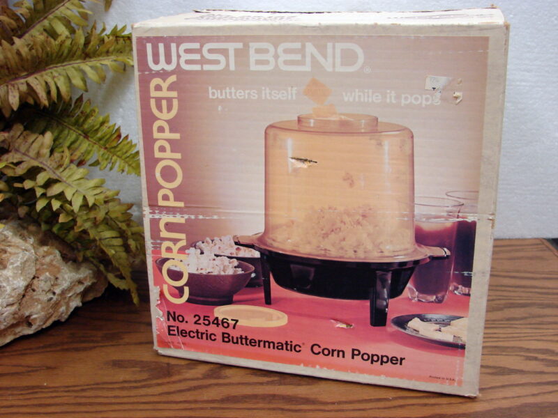 Vintage West Bend 4qt Butter Matic Popcorn Popper #25467 Like New in Box, Moose-R-Us.Com Antiques Collectibles Log Cabin Decor