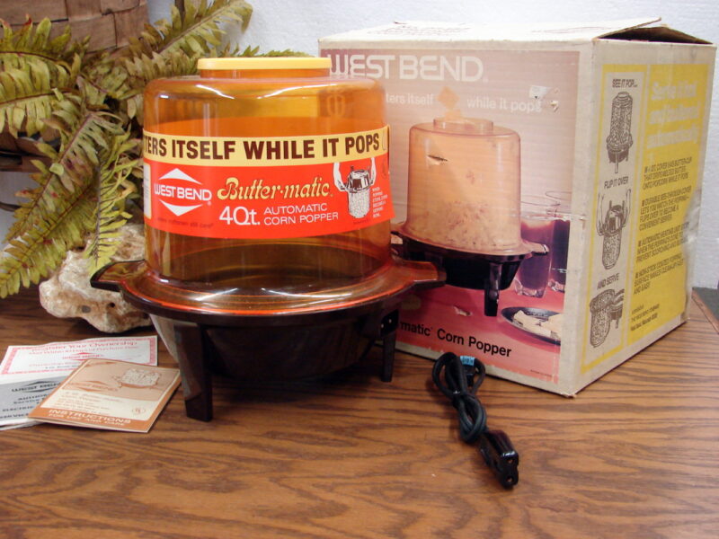 Vintage West Bend 4qt Butter Matic Popcorn Popper #25467 Like New in Box, Moose-R-Us.Com Antiques Collectibles Log Cabin Decor