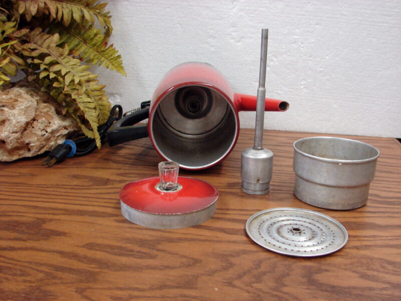Vintage West Bend #9460 Red Fade 9 Cup Electric Percolator, Moose-R-Us.Com Antiques Collectibles Log Cabin Decor