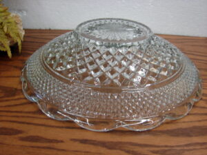 Vintage Anchor Hocking Wexford Crystal Oversized Fruit Centerpiece Bowl 14"