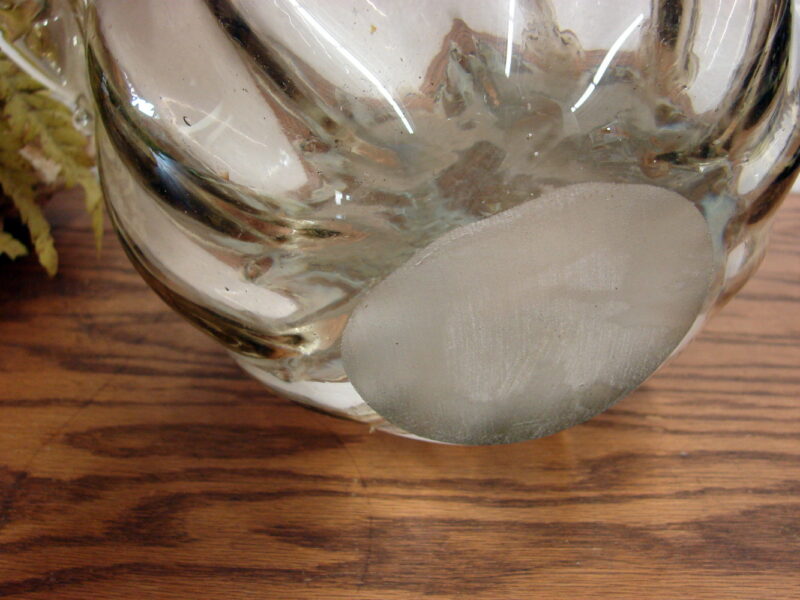 Vintage Murano White Cristal Hand Blown Art Glass Gold Free Form Vase, Moose-R-Us.Com Antiques Collectibles Log Cabin Decor