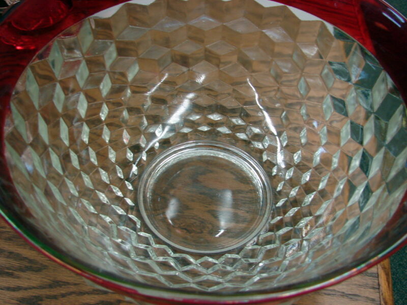 Vintage Cubist Whitehall Crystal Colony Ruby Flash Punch Bowl Cups 13 pc Set, Moose-R-Us.Com Antiques Collectibles Log Cabin Decor
